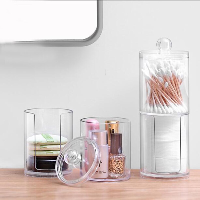 Storage Rack Cotton Swab Storage Box Stainless Steel Cleaning Cotton Bracket Bathroom Cosmetic Cotton Pad Organizer