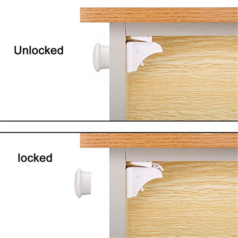 1key 2 locks Magnetic Child Lock Baby Safety Baby Protections Cabinet Door Lock Kids Drawer Locker Security Invisible Locks