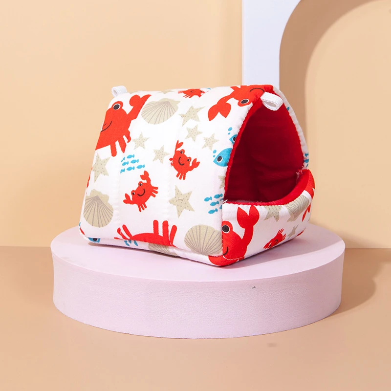 Casa para mascotas, cama para hámster, jaula súper cálida para conejillo de indias, accesorios, cueva, escondite acogedor para erizo, ardilla, jaula colgante para mascotas