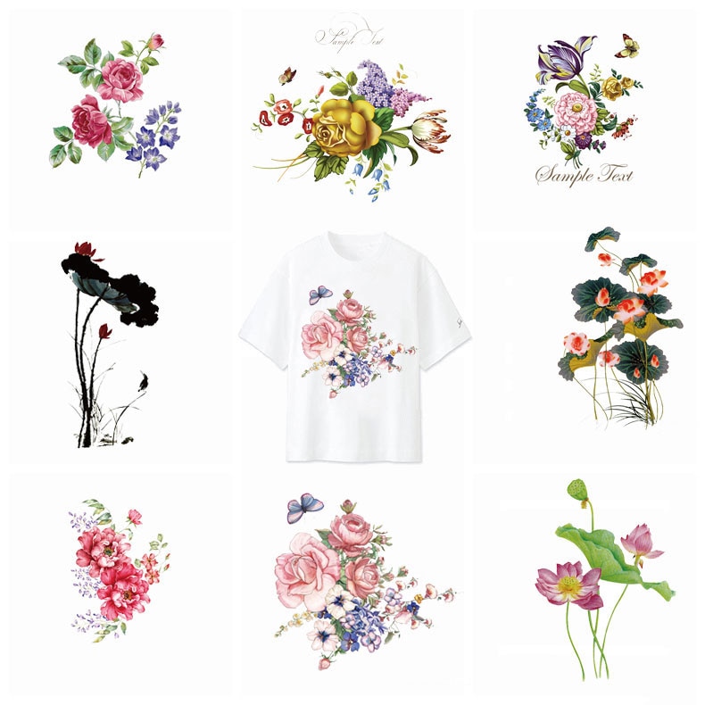 Ijzer Op Transfer Patches Kleurrijke Bloemen Warmte-Afdichting Patch Jongen Meisje Kleding Stickers Streep T-shirt Sticker Diy Applique H