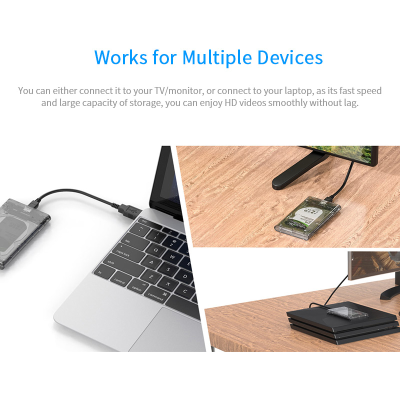 Wavlink USB 3.0 SSD Enclosure to SATA Hard Drive Docking Station UASP for 2.5" HDD SSD Up To 2TB 5Gbps External HDD Enclosure