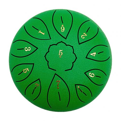 6 Inch 11 Tone C Key Buddhist Chanting Sound Healing Meditation Singing Drum Drum Hand Pan for Drum Tank Drums equipment tools: Green