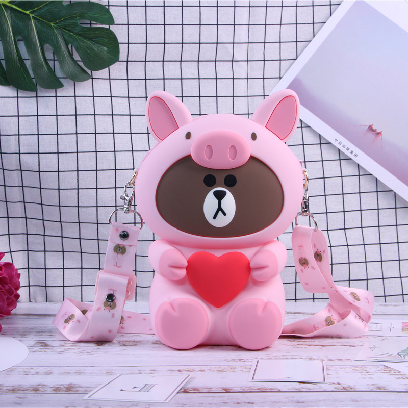 Q OOM Persoonlijkheid Cartoon Mode Siliconen Messenger Bag Mini Messenger Bag Dames Chain Purse Dames Schoudertas