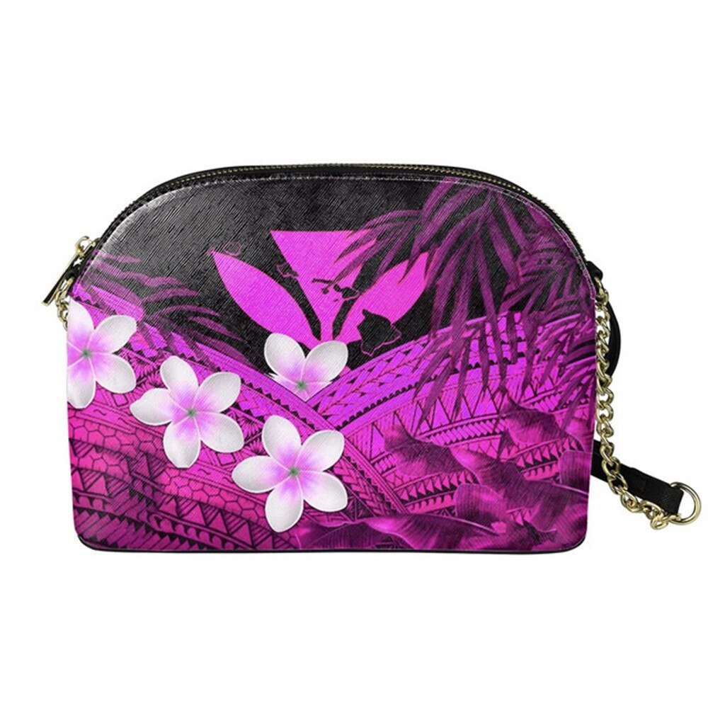 Forudesigns hibiscus dames messenger bag hawaii kanaka maoli polynesian plumeria design casual shell schoudertas voor dames mini: Goud