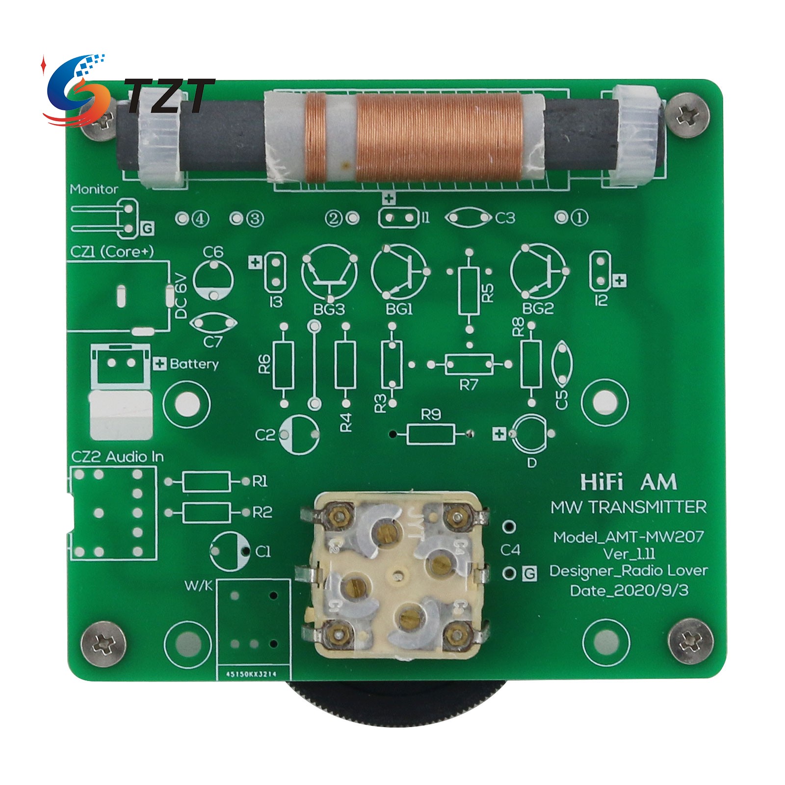 TZT AMT-MW207 525-1605kHz MW Medium Wave Transmitter AM Radio Transmitter with Indicator