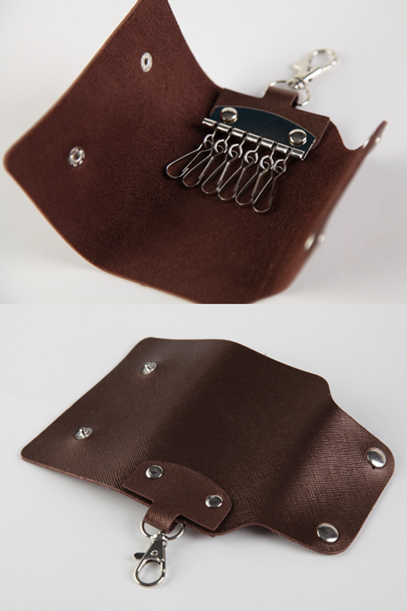 Bærbar pu læder nøglering hængende husholderske opbevaringsholdere nøglering nøgleholder taske etui unisex nøgle spænde cover