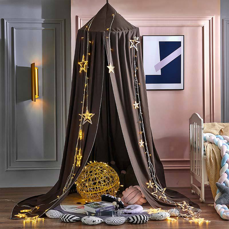 Canopée en coton pour lit de bébé fille, moustiquaire, rideau de literie, tente à dôme rond, Protection contre les insectes, décoration de chambre