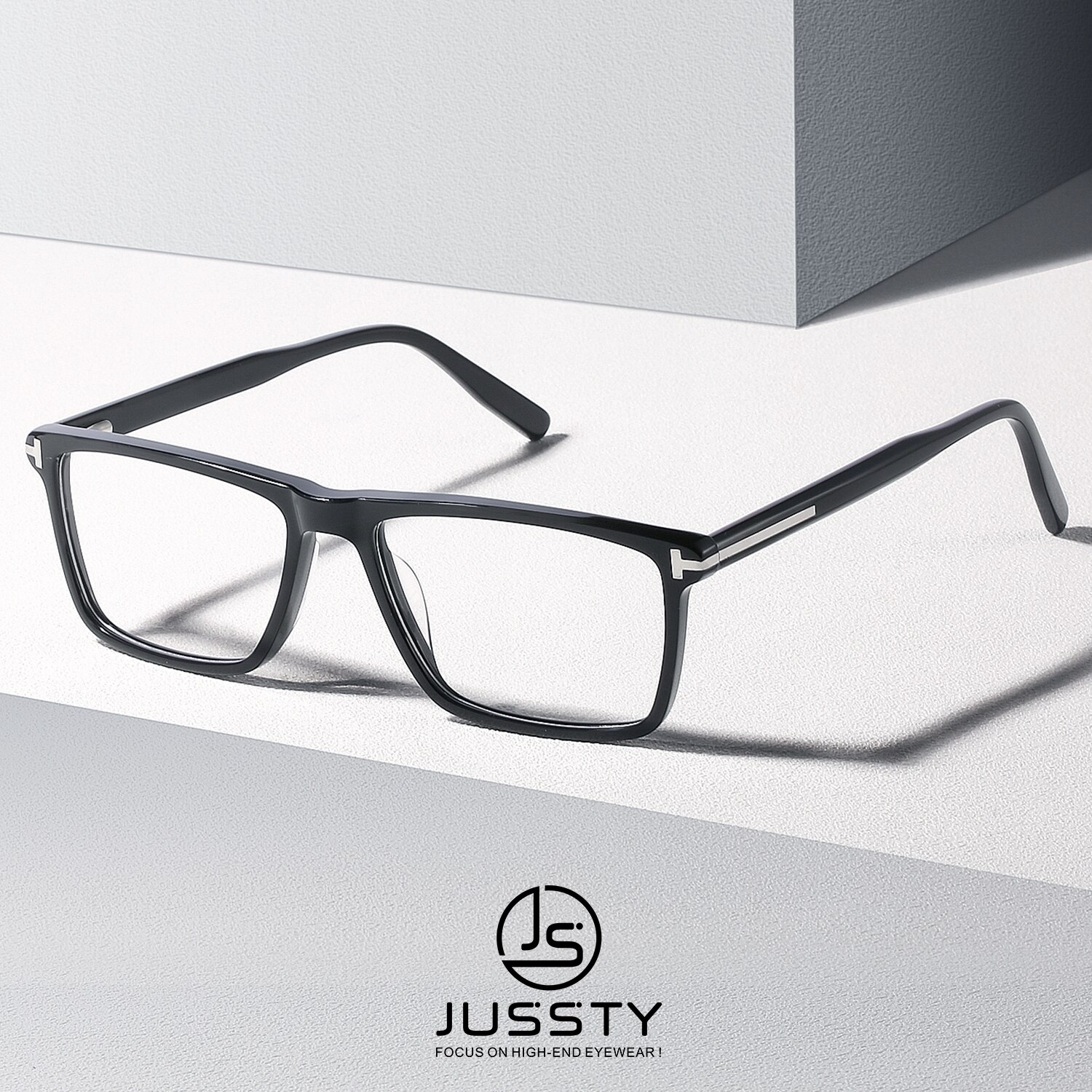Lunettes de vue avec monture en acétate pour homme, de luxe, pour myopie optique, haut de gamme, personnalisées: 5411 Black