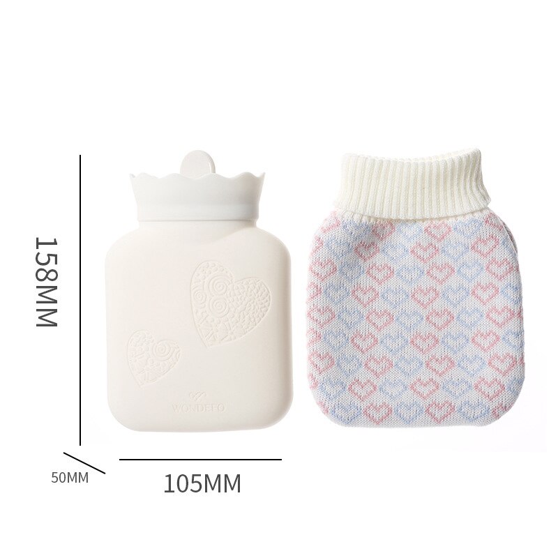 Bolsa de agua de silicona para calentar en microondas, botella de Gel de sílice, cubierta de punto, botella de agua para manos: D