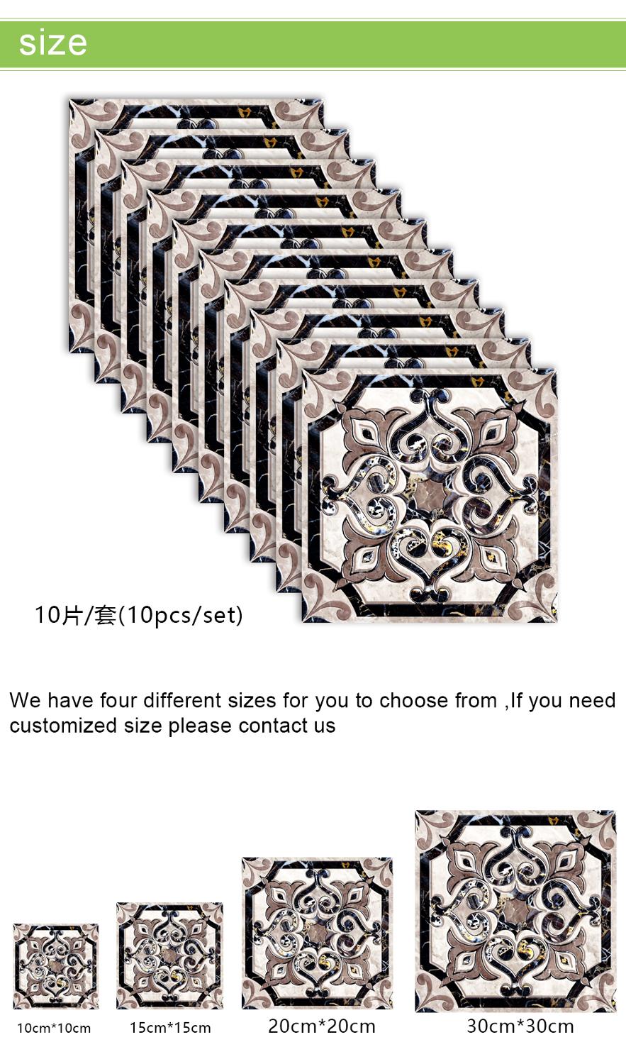 10 unids/set de mármol Waterjet Parquet duro baldosas de cerámica pared pegatina cocina Drawe decoración del hogar arte Mural Peel & Stick pegatinas de pared