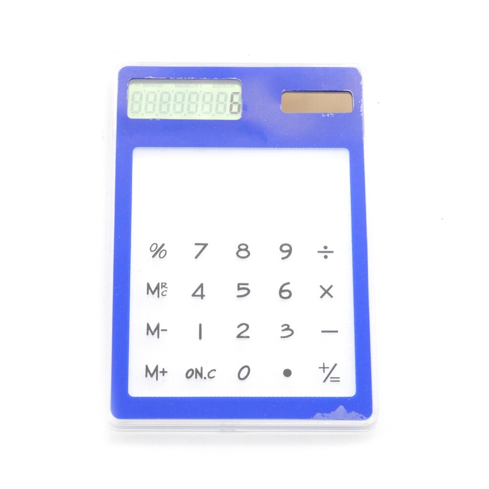 Calculatrice solaire LCD 8 chiffres écran tactile Ultra mince Transparent clair étudiant calculatrice pour le bureau de l'école