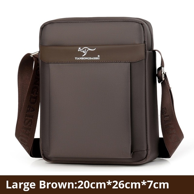 Men Bag Casual Crossbody Bag Oxford Patchwork Vintage Black Messenger Bag Male Small Travel Shoulder Bag: Brownl Large