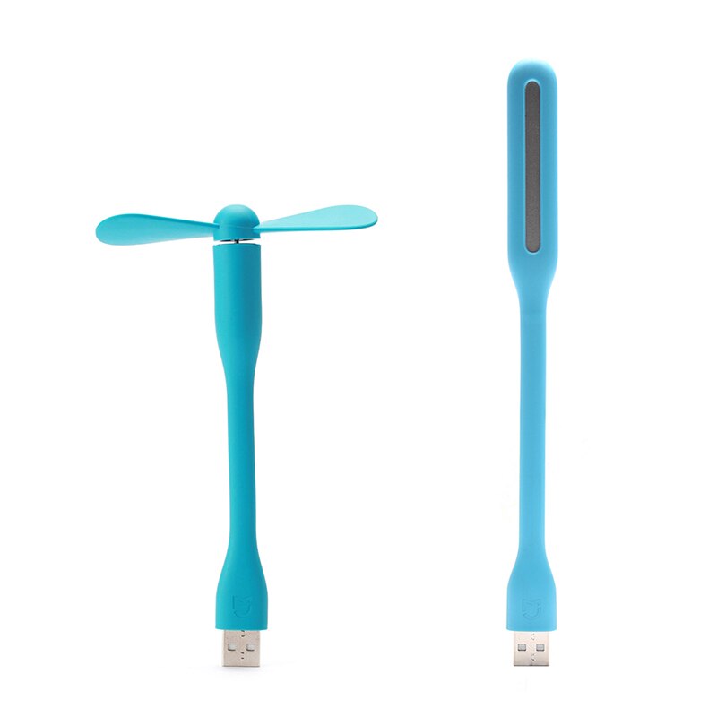 Original Xiaomi Mijia USB Light Flexible Detachable USB Fan Xiomi Portable LED Light with Switch Control Pocket Size 5V 1.2W: Blue Fan and Light