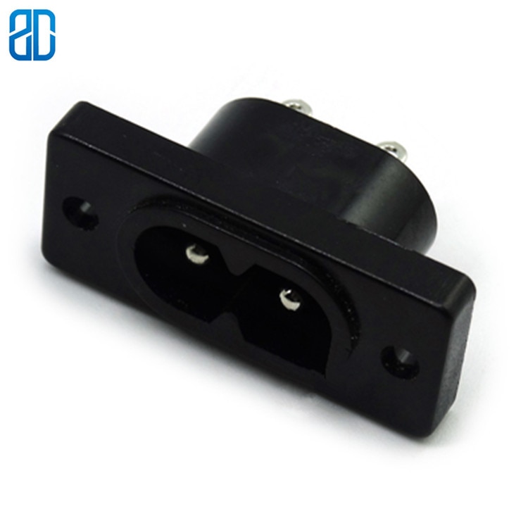 Chassis Male 2PIN 2.5A C8 Socket IEC 320 C8 AC Power Adapter Inline Socket Plug Adapter Industrial Power Supply Outlet 250V
