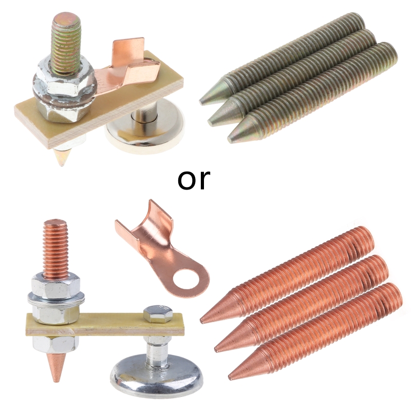 Conector de abrazadera de tierra magnética fuerte PXPD con perno de varilla conductora para máquina de soldadura, herramientas de reparación de carrocería automática