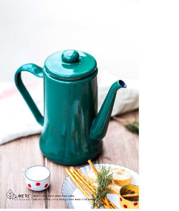 Emaille verdickt wasser wasserkocher retro kreative Nachahmung keramik teekanne kaffeekanne Filter bildschirm kalten wasser Tee topf krug 1.1L