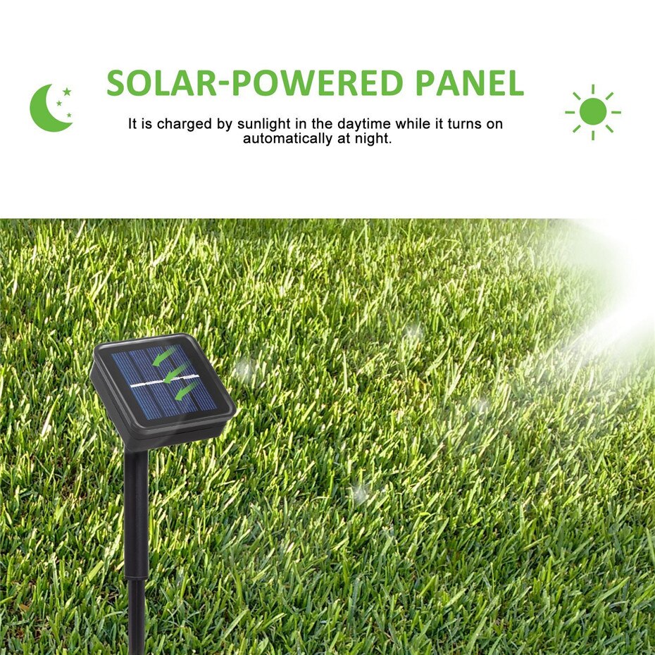 Solarne lampki świąteczne na sznurku 12m 100LED / 5M 50 LED wodoodporna zewnętrzna girlanda lampa solarna boże narodzenie do dekoracji ogrodu