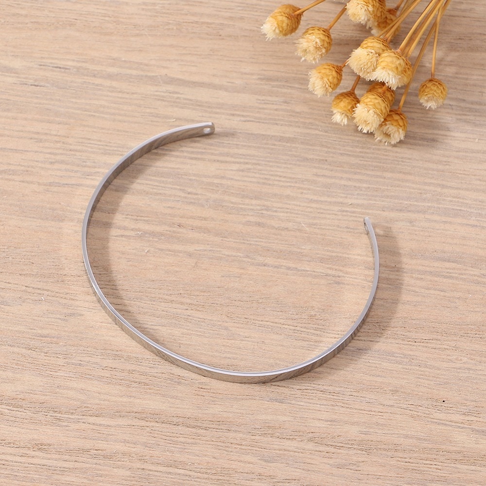 Stainless Steel Bracelet Golden Blank Solid Color Cuff Bracelet Female High Polished Bracelet Jewelry DIY Jewelry Making