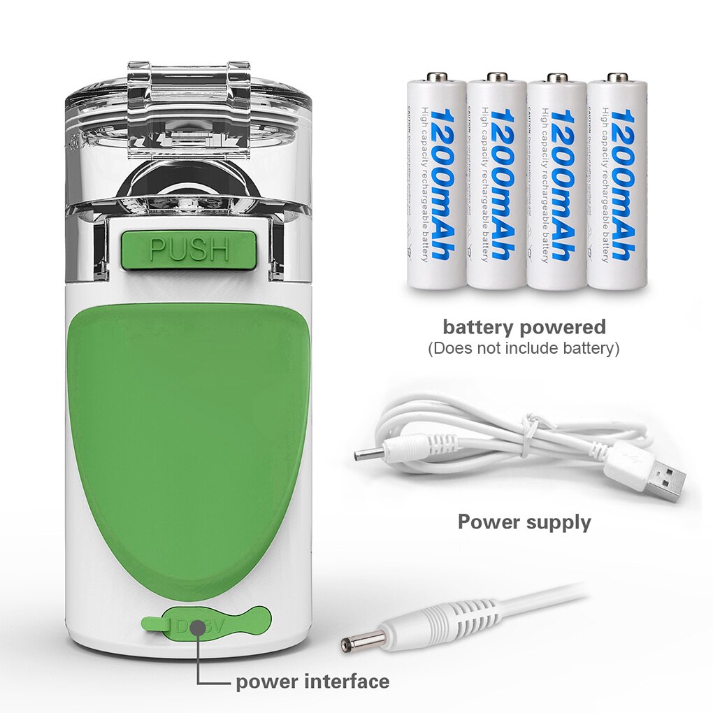 Mini Inhalator Handheld Mist Stoom Inhalator Elektrische Draagbare Verstuiver Stomen Apparaat, Groen