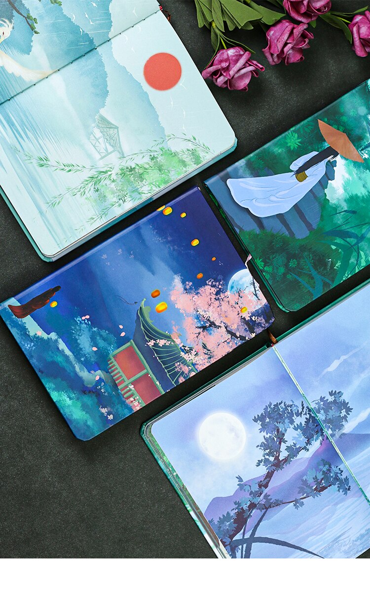 Antieke Artistieke Conceptie Retro Dagboek Hand Grootboek Schattige Kleine Verfrissende Student Notebook Volledige Kleur Pagina Notepad Notebook