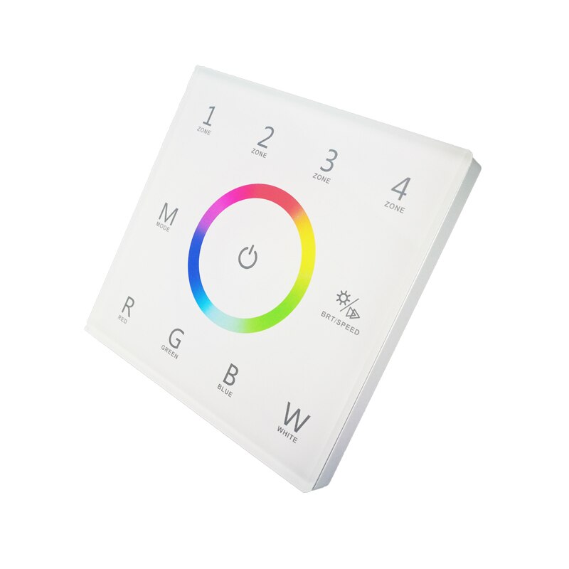 T14 Led RGBW Strip Controller Wall Mount Touch Panel DMX Master And 2.4GHz RF Wireless Dual Function 100V-240V 4 Zones