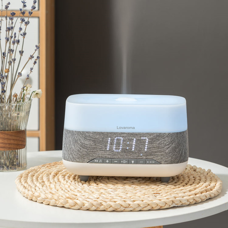 Lovaroma M01 300Ml Koele Mist Luchtbevochtiger Aroma Diffuser Etherische Olie Bluetooth Speaker Wekker Verlichting Lamp Timing Geur