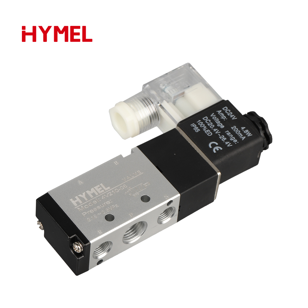 Pneumatic Electric Solenoid Valve 5 Way 2 Position Control Air Gas Magnetic Valve 12V 24V 220V 4mm-12mm Hose Fittings 4V210-08