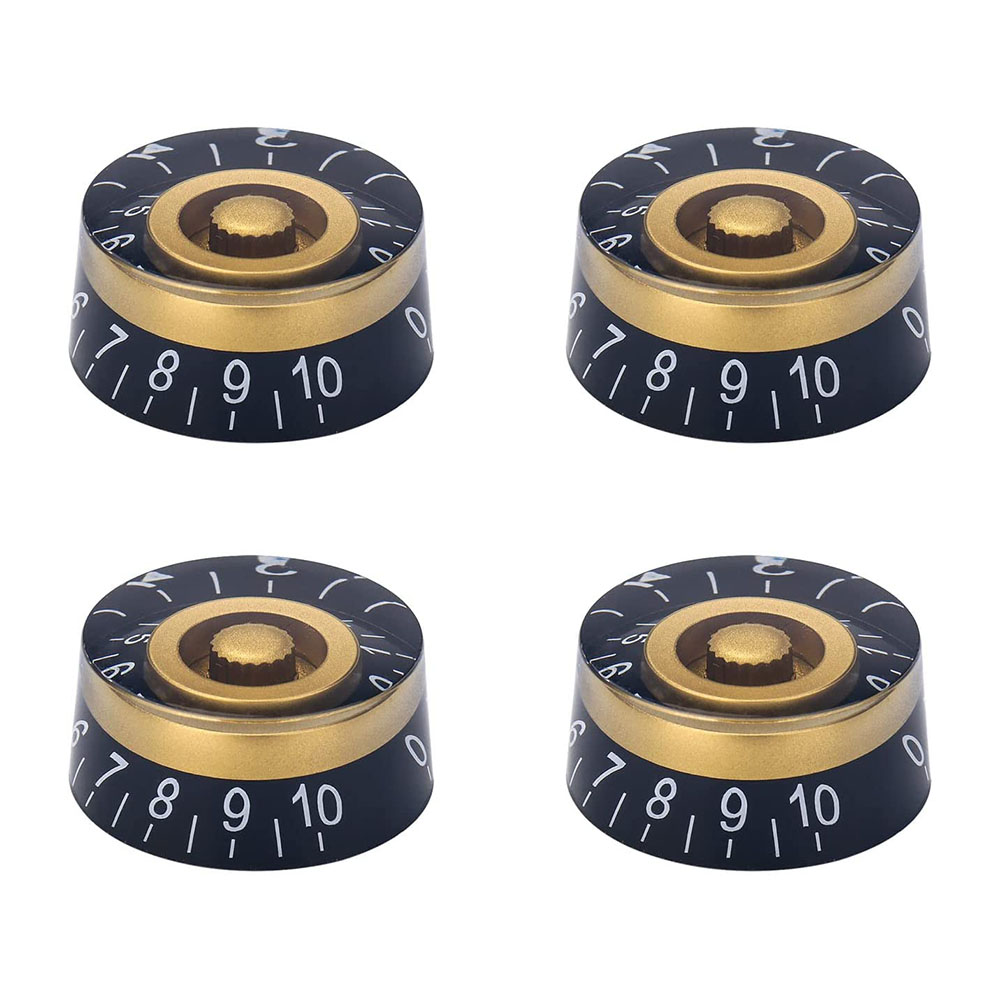 4 Uds. De perillas de volumen para guitarra, perillas de Control de volumen de velocidad para guitarra eléctrica Epiphone Les Paul, color negro