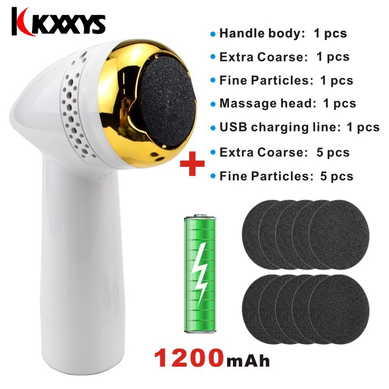 Multifunktion elektrisk vakuum adsorption fjerne hård hud hårdhed død hud hæle slibning pedicure fodsliber pedicure: Hvid 1200 1pc 10pc