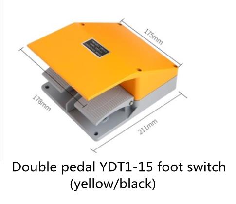 Directe Verkoop Dubbele Pedaal YDT1-15 Voetschakelaar Voetschakelaar Zilver Contact Voetpedalen Voetpedaal Voetpedaal (Geel/Zwart): Default Title