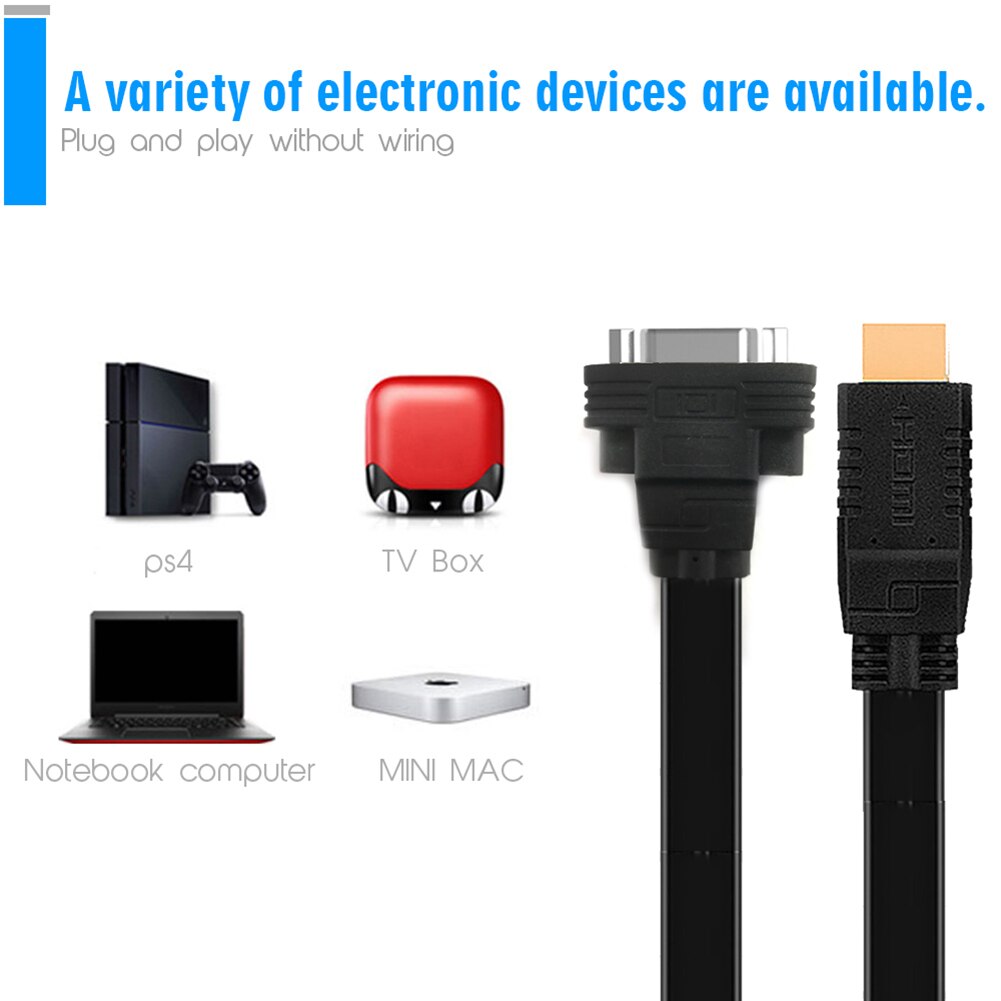 HDMI-compatible to VGA Adapter OTG Can connect The Monitor and Other Screen