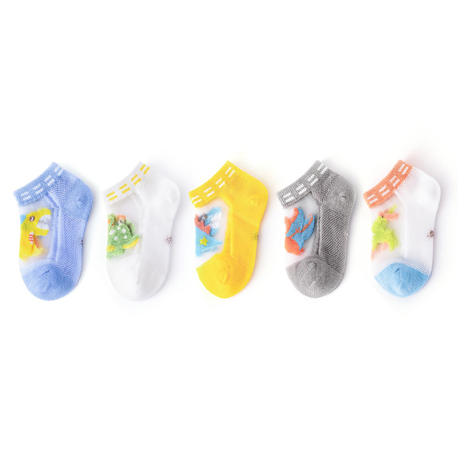 5 Pcs/Lot Children's Socks For Girls Boys Socks Cotton Cozy Breathable Summer Glass Filamen Baby Non-slip Sock носки милые E1: 1-3T