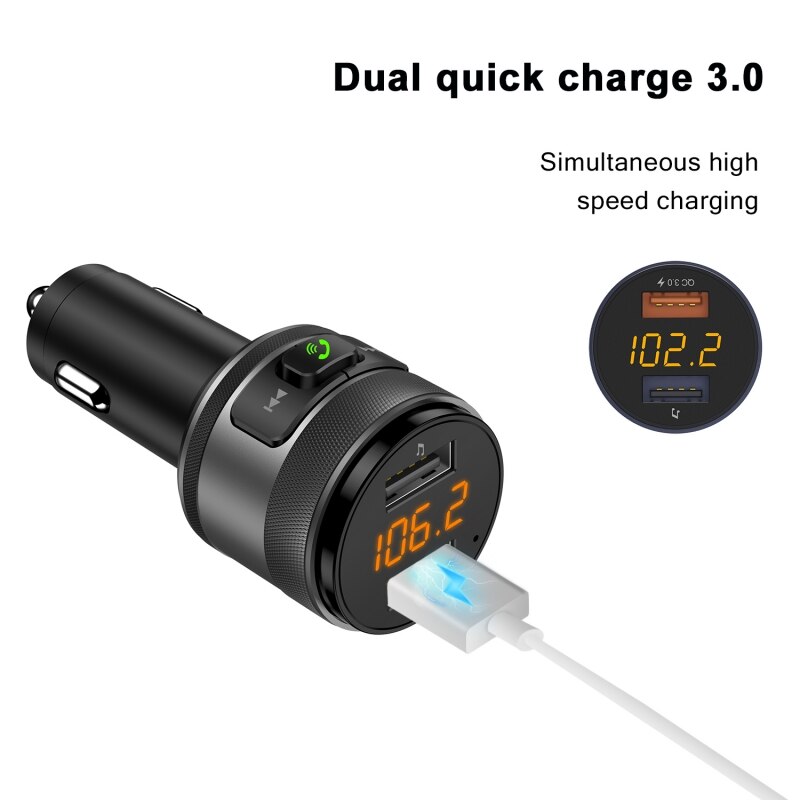 Nice Support Driver Bluetooth FM Modulator With Dual USB Charger Port Rental Radio Transmitter MP3 Player Bluetooth Car Kit