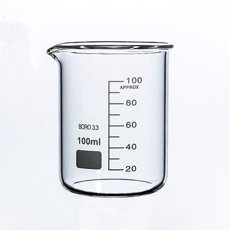 100 Ml Lage Vorm Beker Chemie Laboratorium Borosilicaatglas Transparante Beker Verdikte Met Uitloop