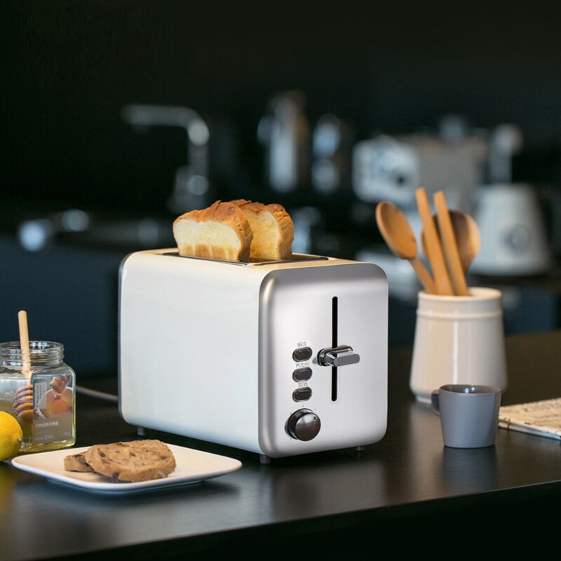 Retro Automatic Mini automatic dormitory toaster stainless steel toaster home 2 piece breakfast machine
