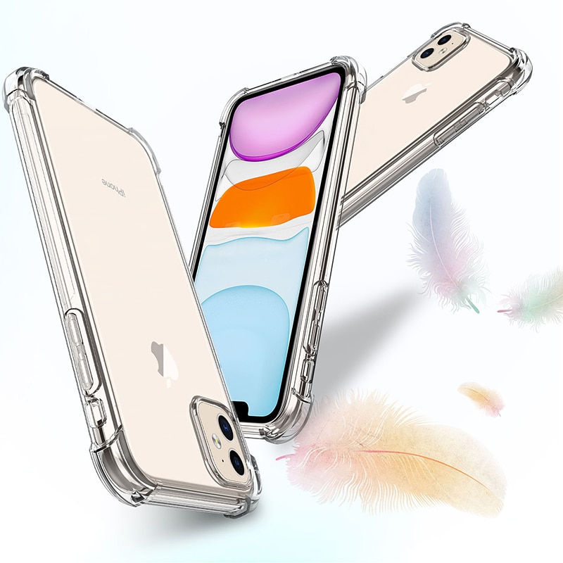 Di lusso Antiurto Cassa Del Telefono Del Silicone Per il iPhone 11 Pro X XR XS MAX 6 6s 7 8 Più SE 2020 caso Trasparente di Protezione Della Copertura Posteriore