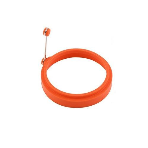 Moldes redondos para huevo, molde de panqueque de silicona para freír huevos fritos y escalfador, perfecto para anillo para panqueques, accesorios para hornear, utensilios de cocina: orange