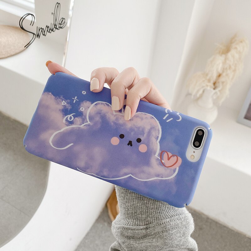 Hårde pc-telefonetuier til xiaomi 6 6x 8 lite 9 se søde clouds bear mat cover til redmi note 7 note 8 pro  k30 k20 pro bagtasker