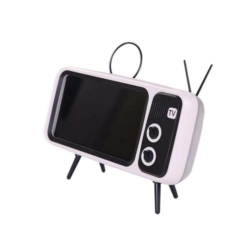 Portable Retro Mini TV Adjustable Mobile Phone Holder Plastic Phone Stand Desk Tablet Folding Stand Desktop: Pink
