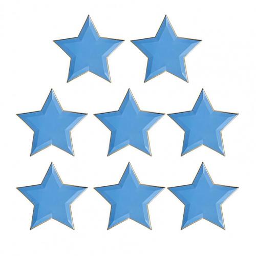 8Pcs/Set Disposable Paper Plate Star Shape Party Plates Bright-color Tableware for Wedding Picnic Birthday platos desechables: Dark Blue