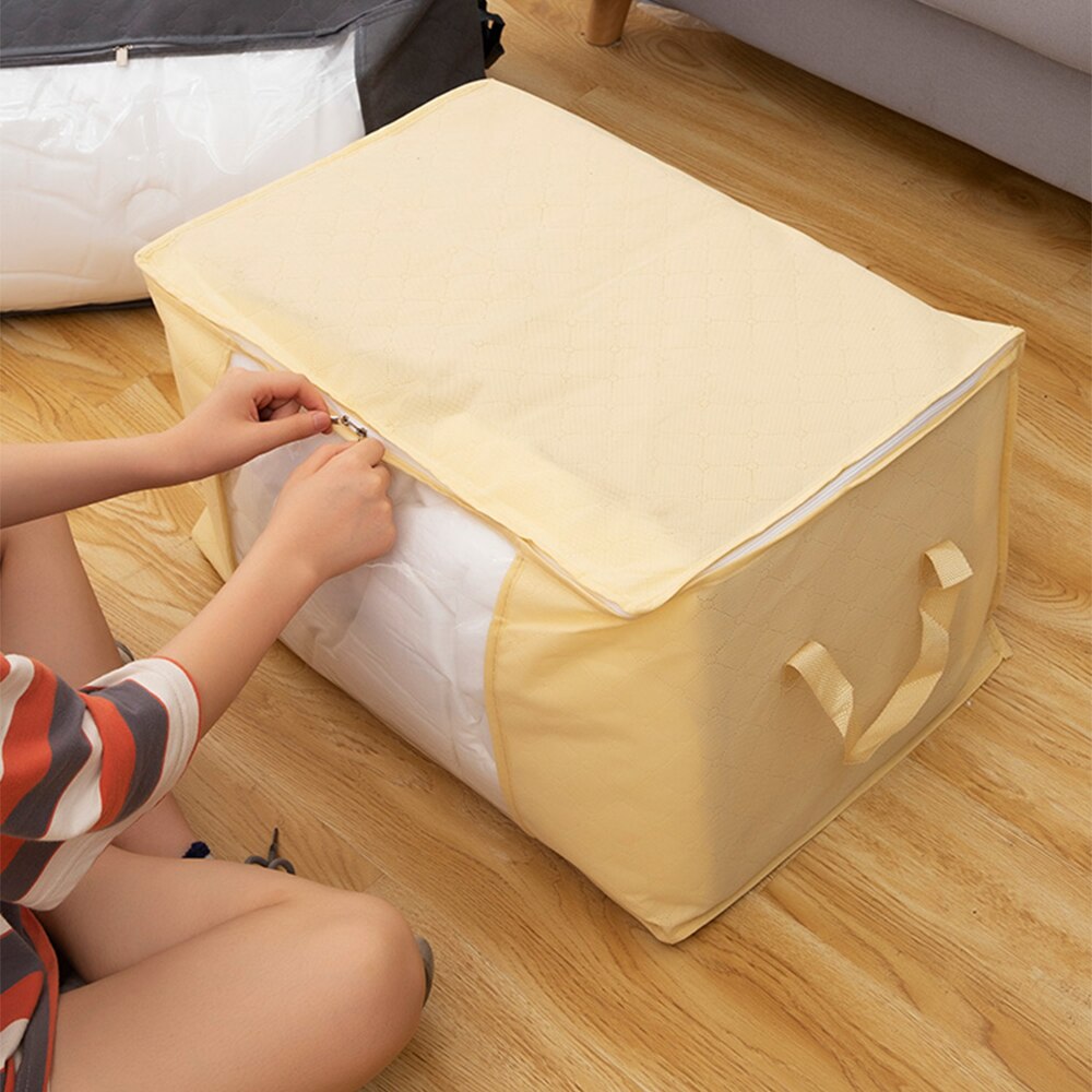 Opbevaringspose stor kapacitet husholdningstøj tøj bagage emballage bevægelig dyne fugtbestandig efterbehandlingspose hjem opbevaringspose