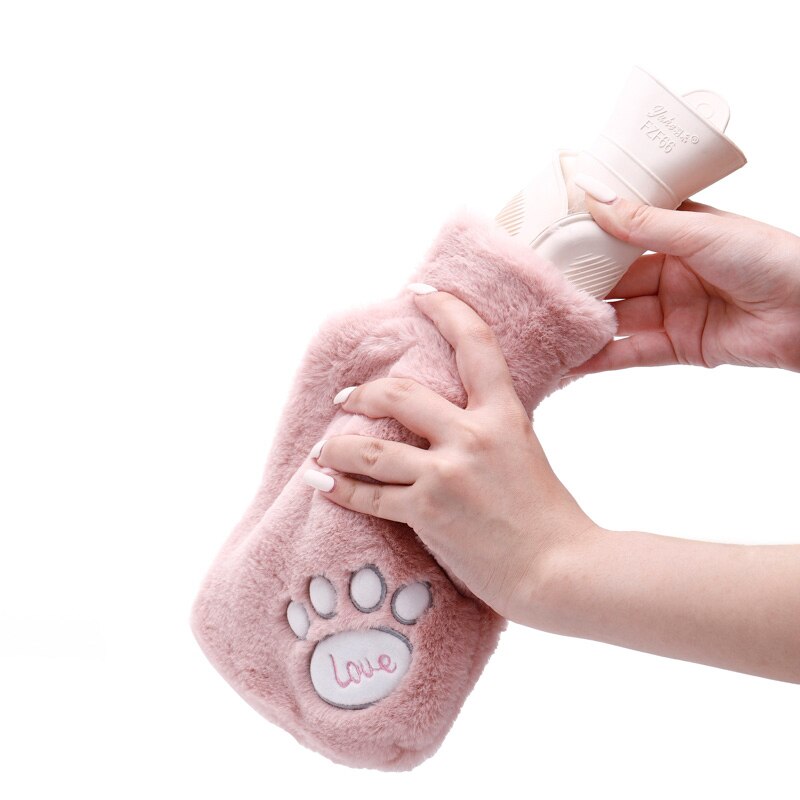 1000Ml Leuke Water Flessen Met Soft Cover Draagbare Winter Warm Water Fles Handwarmer Meisjes Hand Voeten Warmte jug