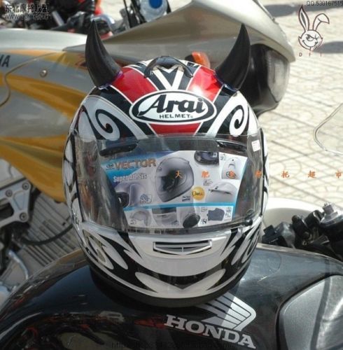 estilo Punk casco de la motocicleta decoración del palo del cuerno del diablo para el casco