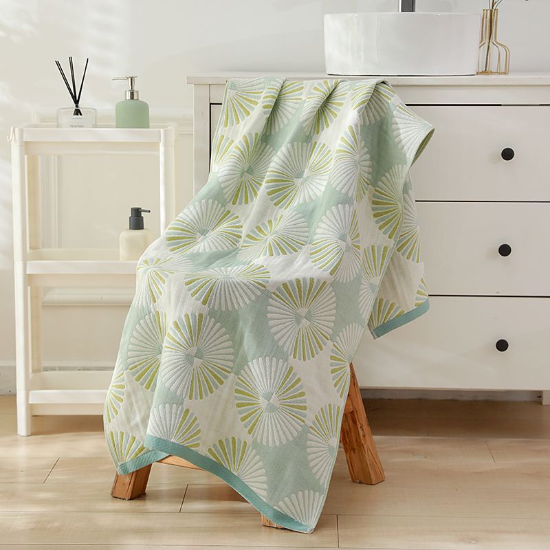 Toalha de banho de gaze de quatro camadas para adultos e crianças, toalha de banho de secagem rápida absorvente ampliada e estendida: YELLOW
