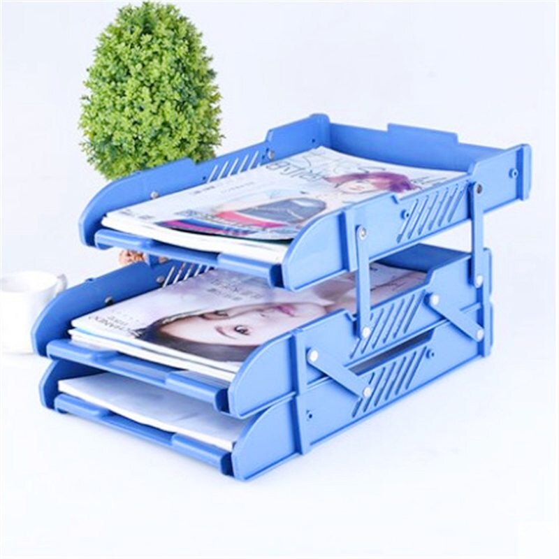 3 Layers Moving Document File Tray Holders Desk Set Book Holder Organizer A4 Office School Supplies Desk Accessories