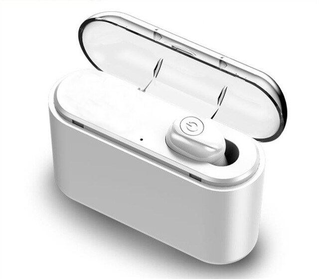 Écouteurs sans fil bluetooth casque gamer aides auditives affichage de LED mains libres dans l'oreille casque avec microphone pour smartphone: white single