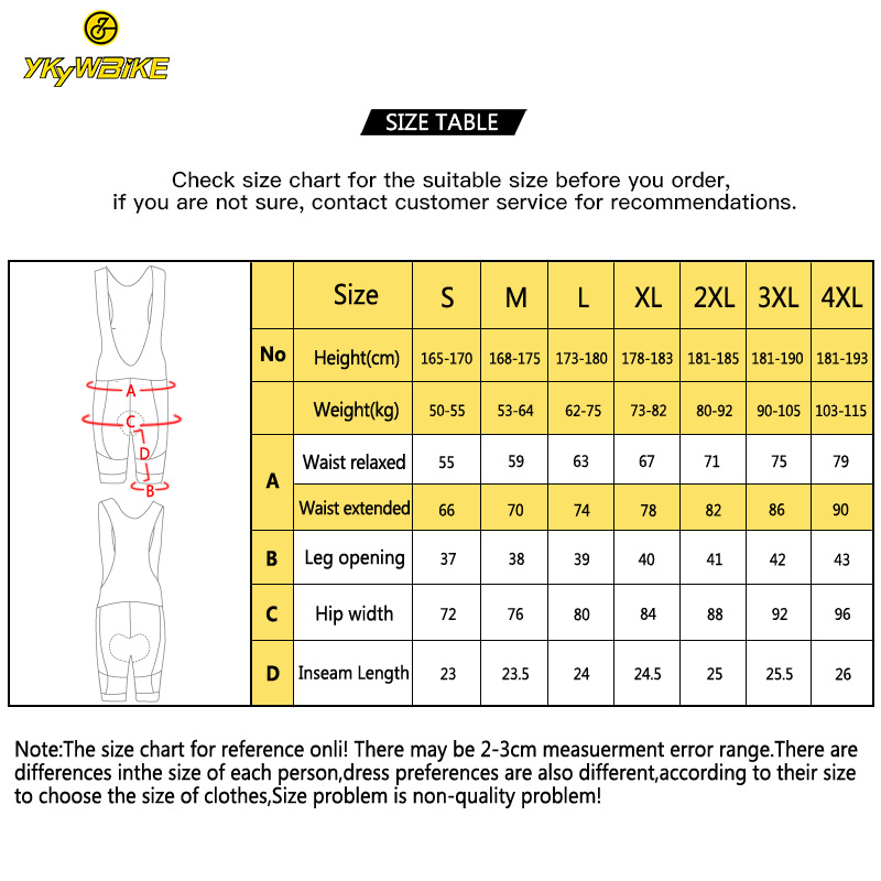 Ykywbike cykling bib shorts herre pro korea lycra åndbar cool 6 timers tur cykel bib shorts bedste