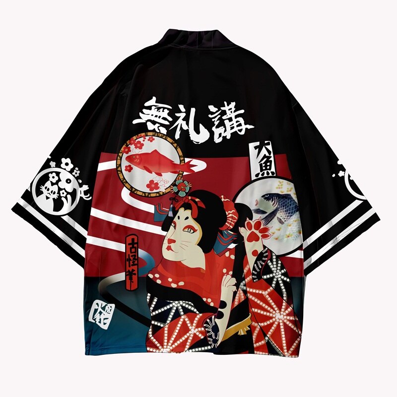 Japansk kimono kofta herrskjorta asiatisk streetwear japansk dräkt kimonos harakuju samurai kostym herr & #39 ;s haori yukata 31208: 4