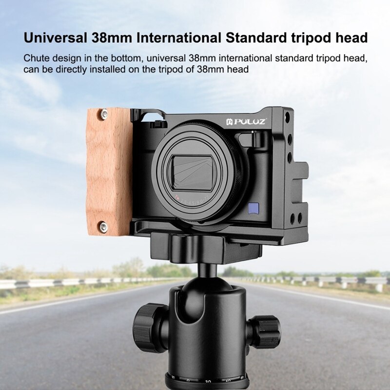Ttkk Puluz Aluminium Camera Video Kooi Stabilisator Voor Sony RX100 Vi/Vii Handvat Dslr Steadycam Rig 1/4 en 3/8 Threade