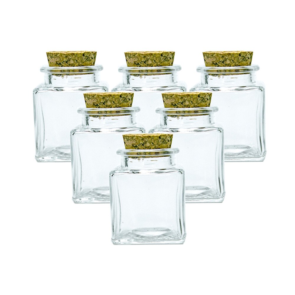 24 kpl mini 50ml nelikulmainen lasipullo korkilla tyhjät kirkkaat nelikulmaiset litteät pullot glycyrrhiza makeiset elintarvikelaatuinen sinetti 50cc purkkipulloa